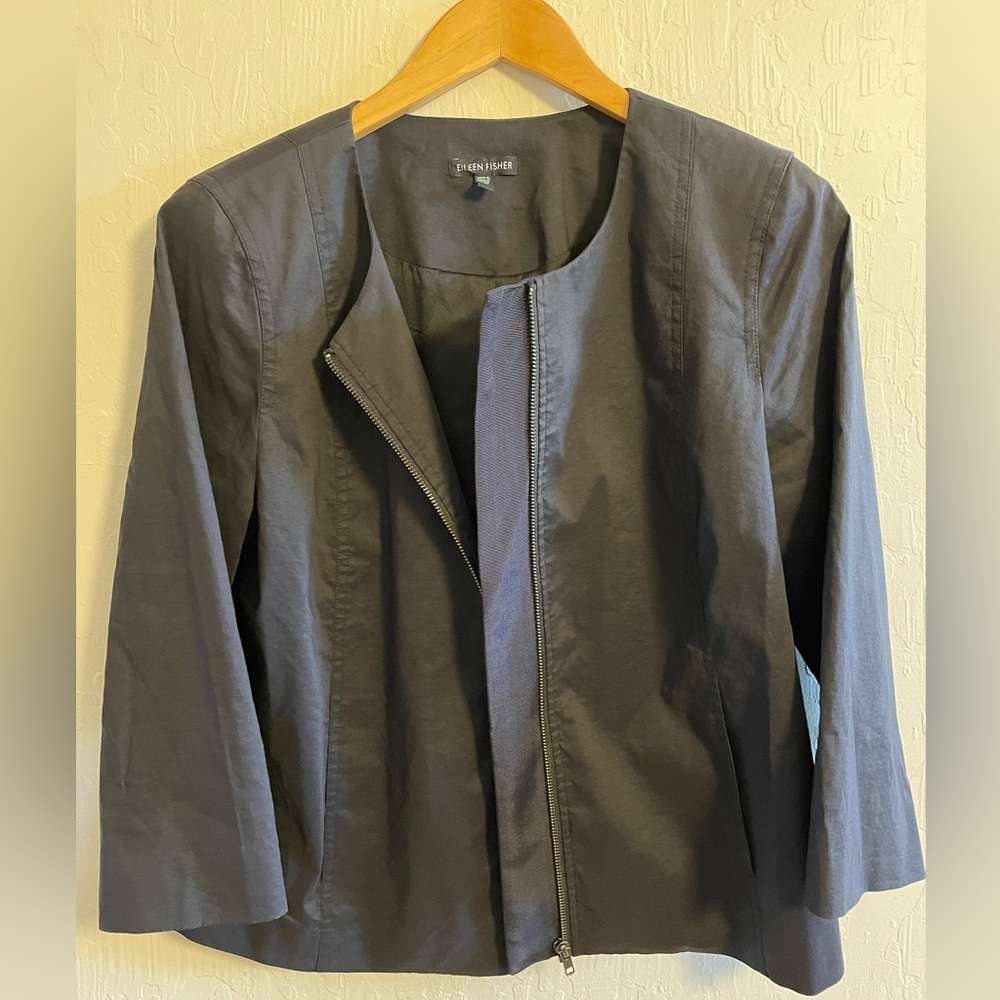 Eileen Fisher zip up jacket.